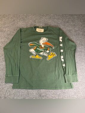 Miami Hurricanes Sebastian Long Sleeve Shirt Green NCAA Men’s Large